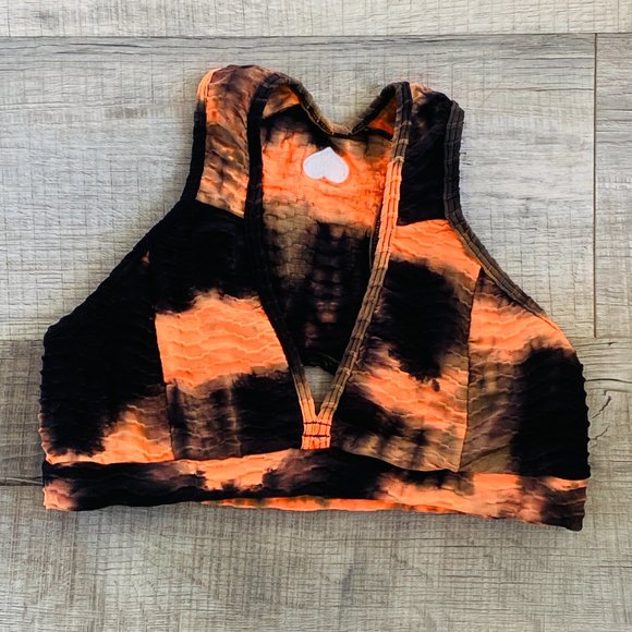 Booty by Brabants Tie Dye Top Black & Orange (size S/M) - Picture 5 of 8